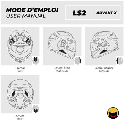 Stickers Réfléchissants Fear The Yellow Bear REPLICA LS2 ADVANT-X - Blanc