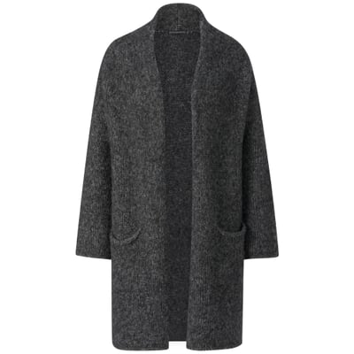 Damen-Langstrickjacke, Anthrazit