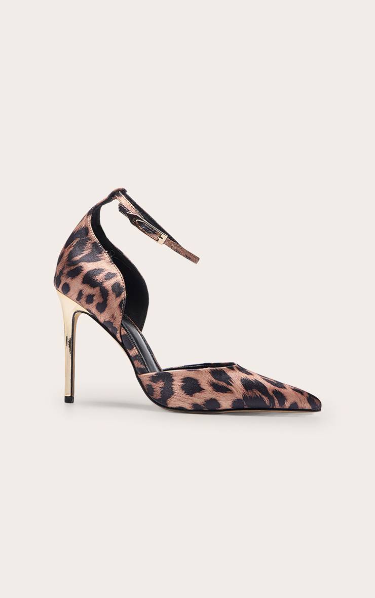 Léopard Escarpins À Talons Courts En Synthétique Froissé Avec Découpe En V