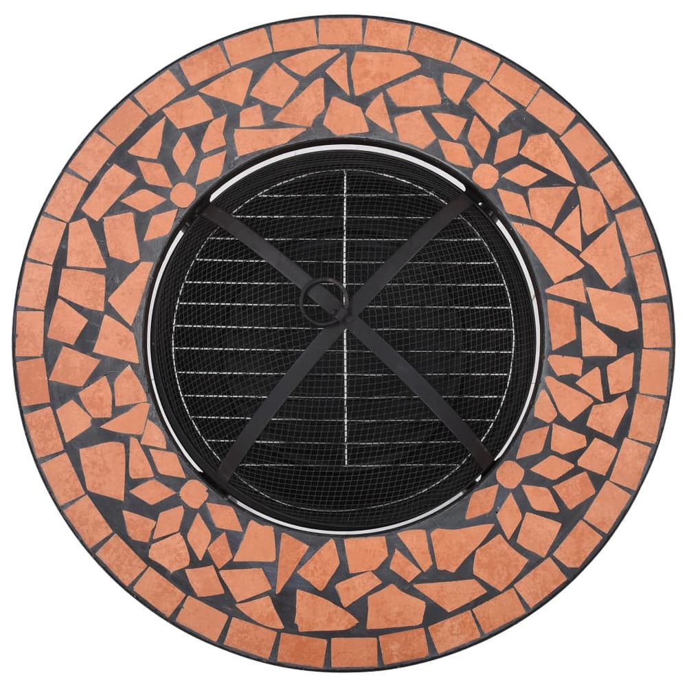 Table de foyer mosaïque terre cuite 68 cm céramique