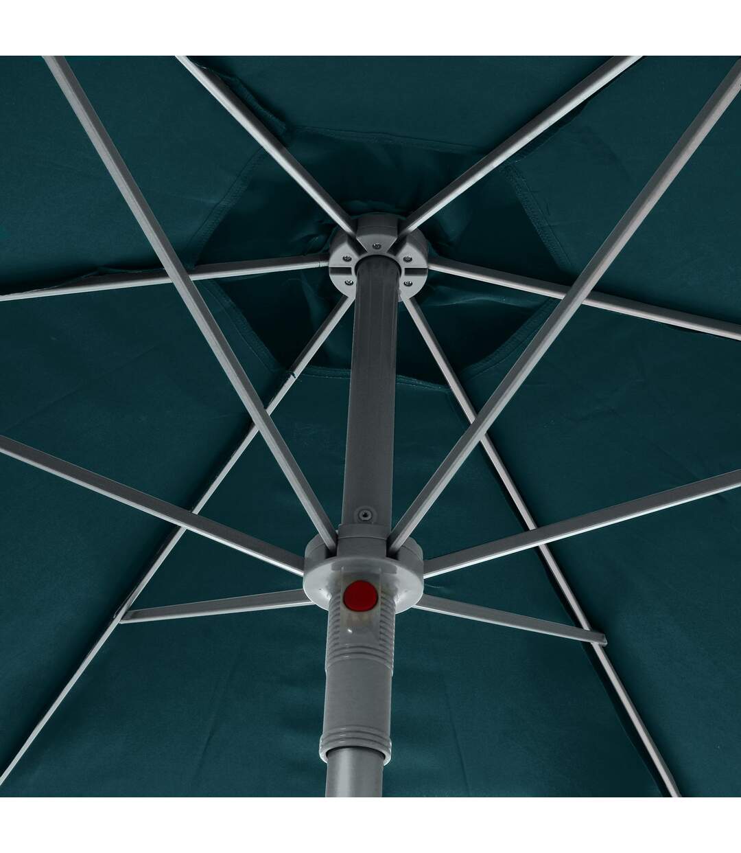 Parasol droit rond Anzio - Diam. 230 cm - Bleu canard