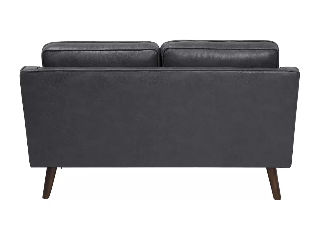 Canapé 2 places en cuir PU gris LOKKA