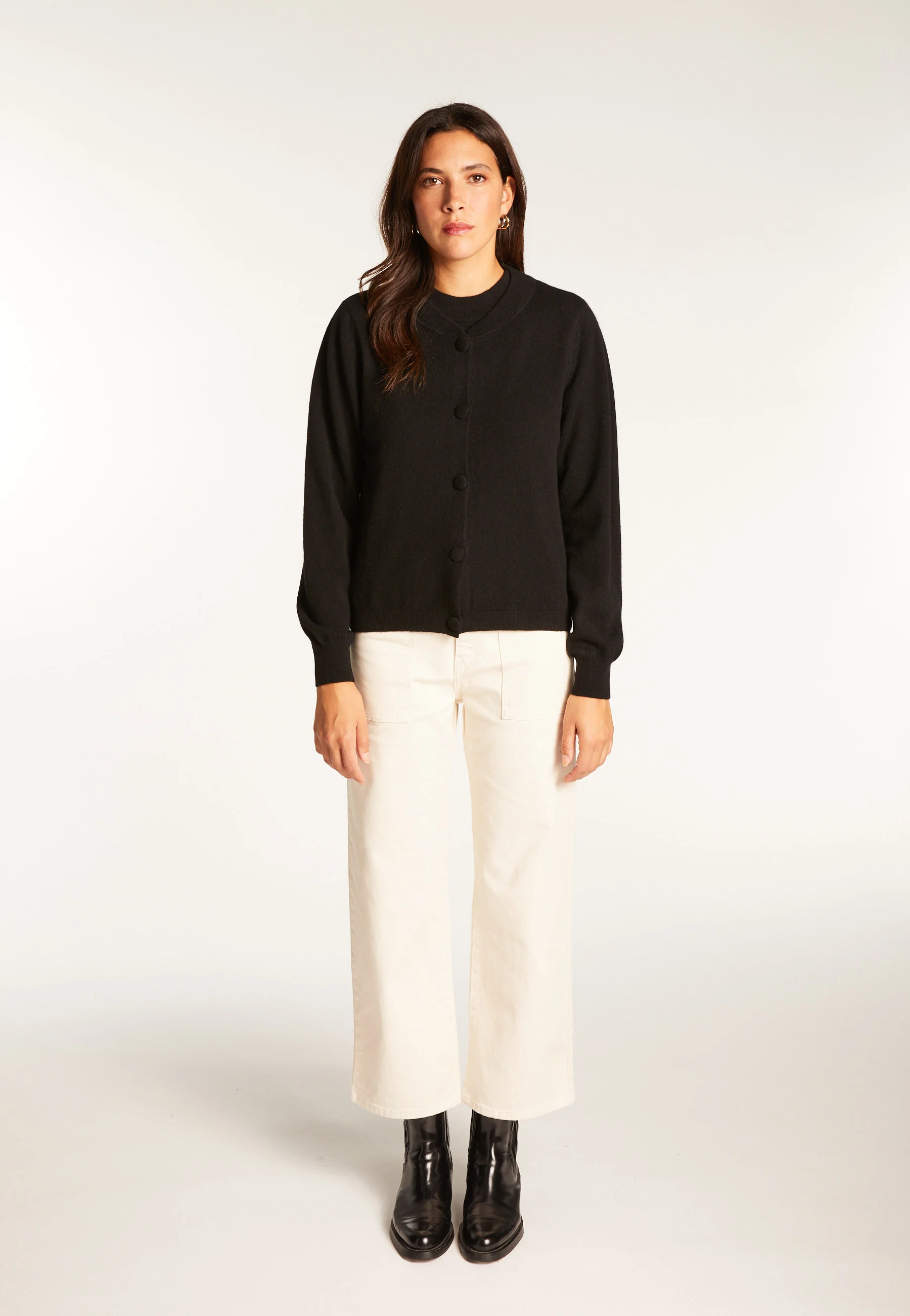 AURAAH24 - Cardigan boutonné en cachemire | Noir
