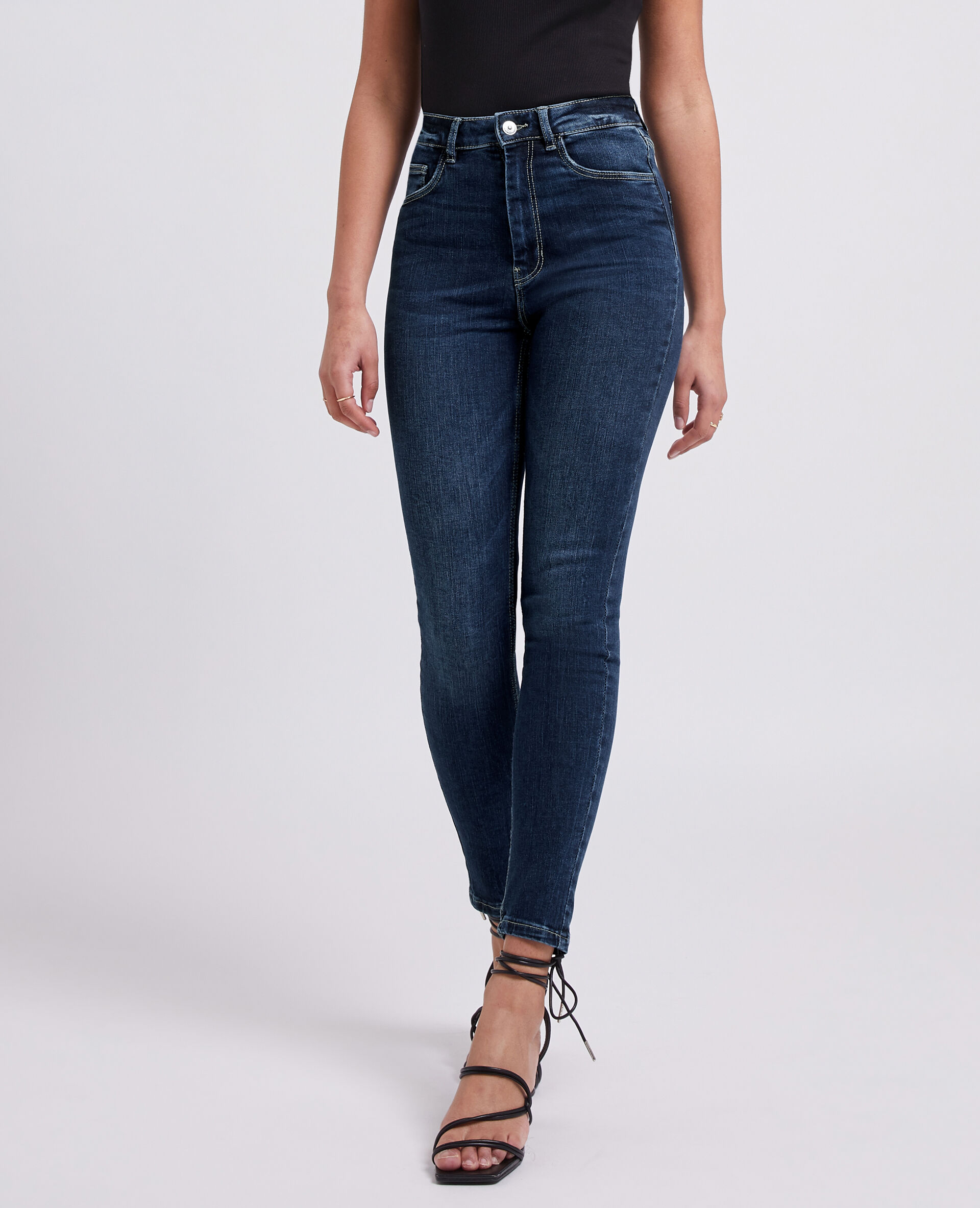 Jean skinny taille haute - Bleu marine