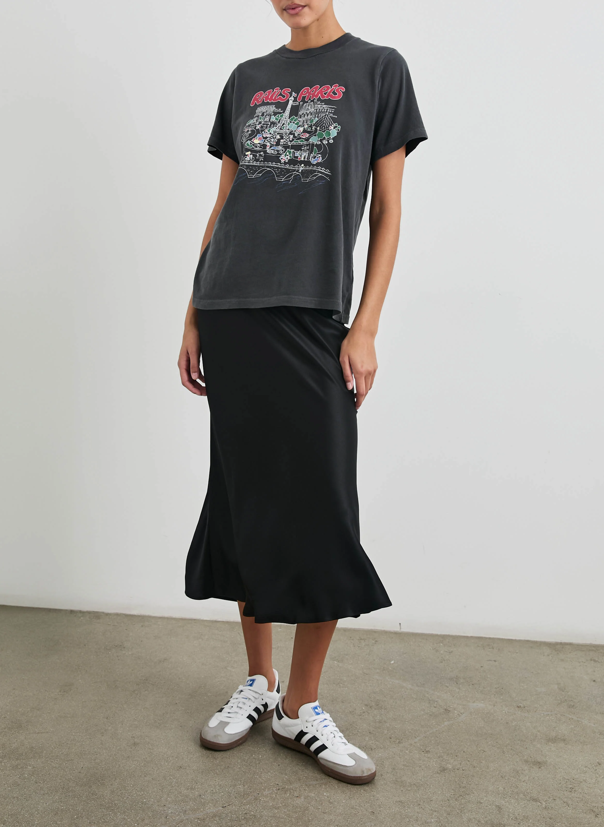 BOYFRIEND - Tee-shirt droit col rond sérigraphié en coton | Noir