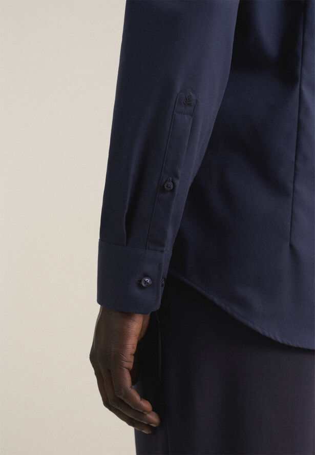 Seidensticker Business Shirt Slim Long sleeve Kent-Collar Uni Blue