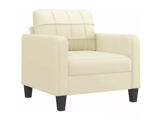 Fauteuil Crème 60 cm Similicuir