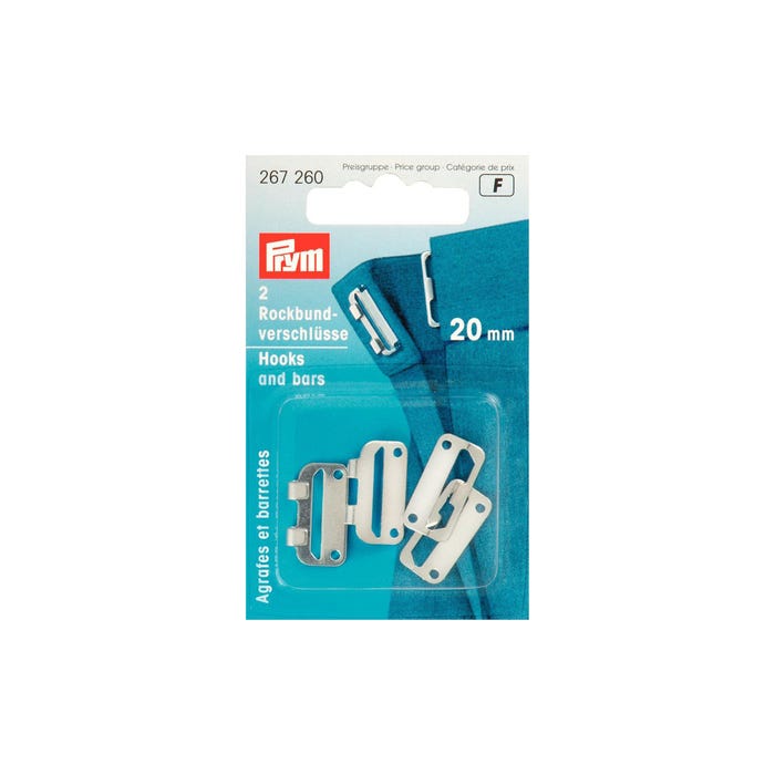 Prym-2 rokhaken 20 mm zilverkleurig