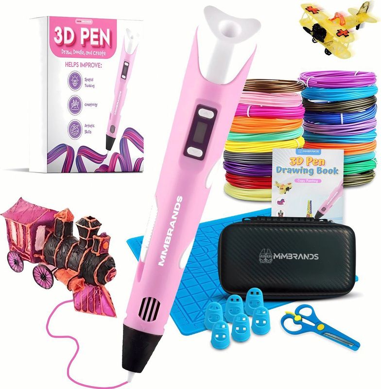 MM Brands - 3D Pen Starterspakket - Roze - Inclusief 100m Filament in 10 Kleuren