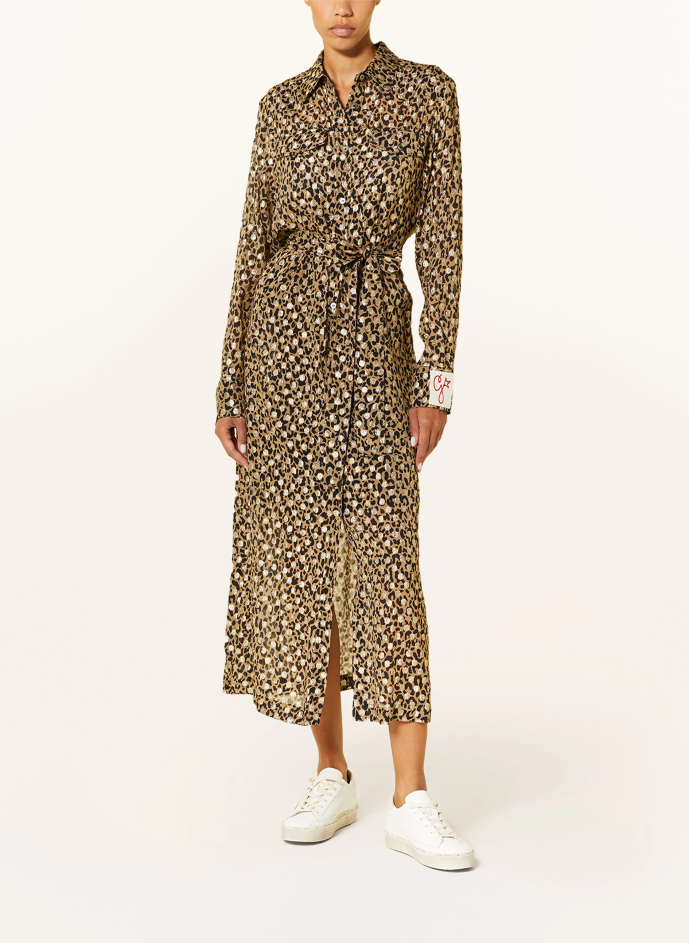 GOLDEN GOOSE Hemdblusenkleid mit Glanzgarn