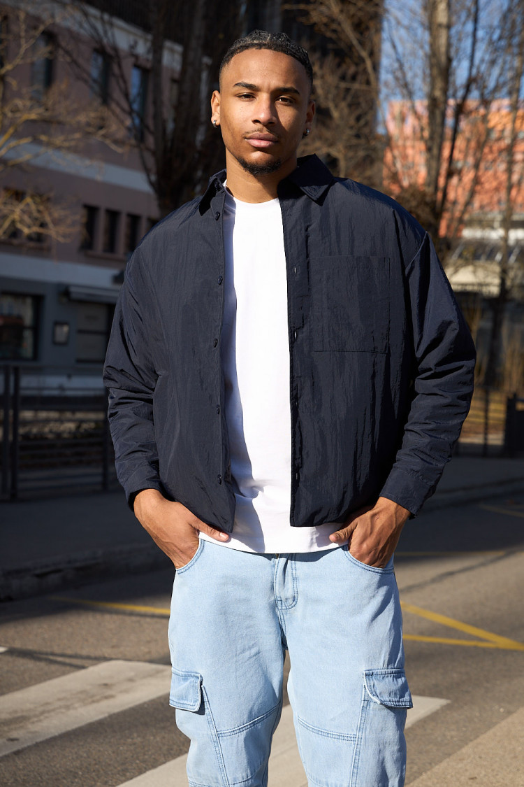 Chemise légère bleu marine