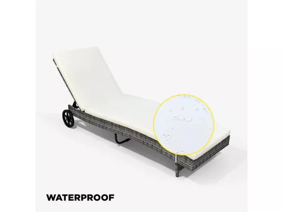 Chaise longue de jardin inclinable en rotin avec roues Cala Rossa