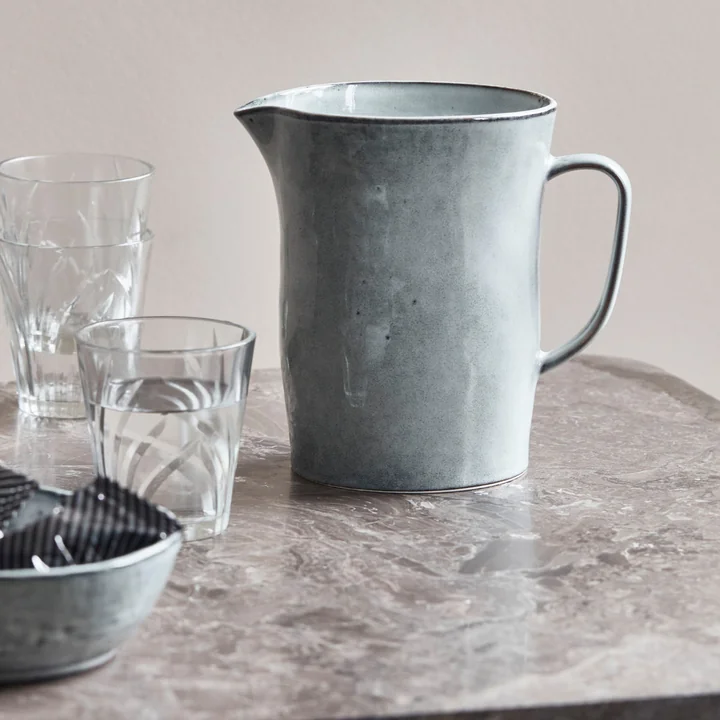 House Doctor - Rustic Kanne, H 12 cm, grau / blau