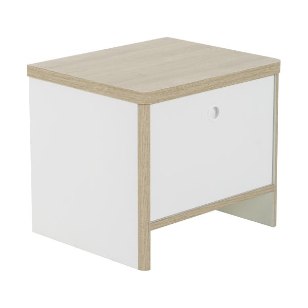 Gami Matis Nachtkastje - 42 x 37 cm - Wit / Eiken