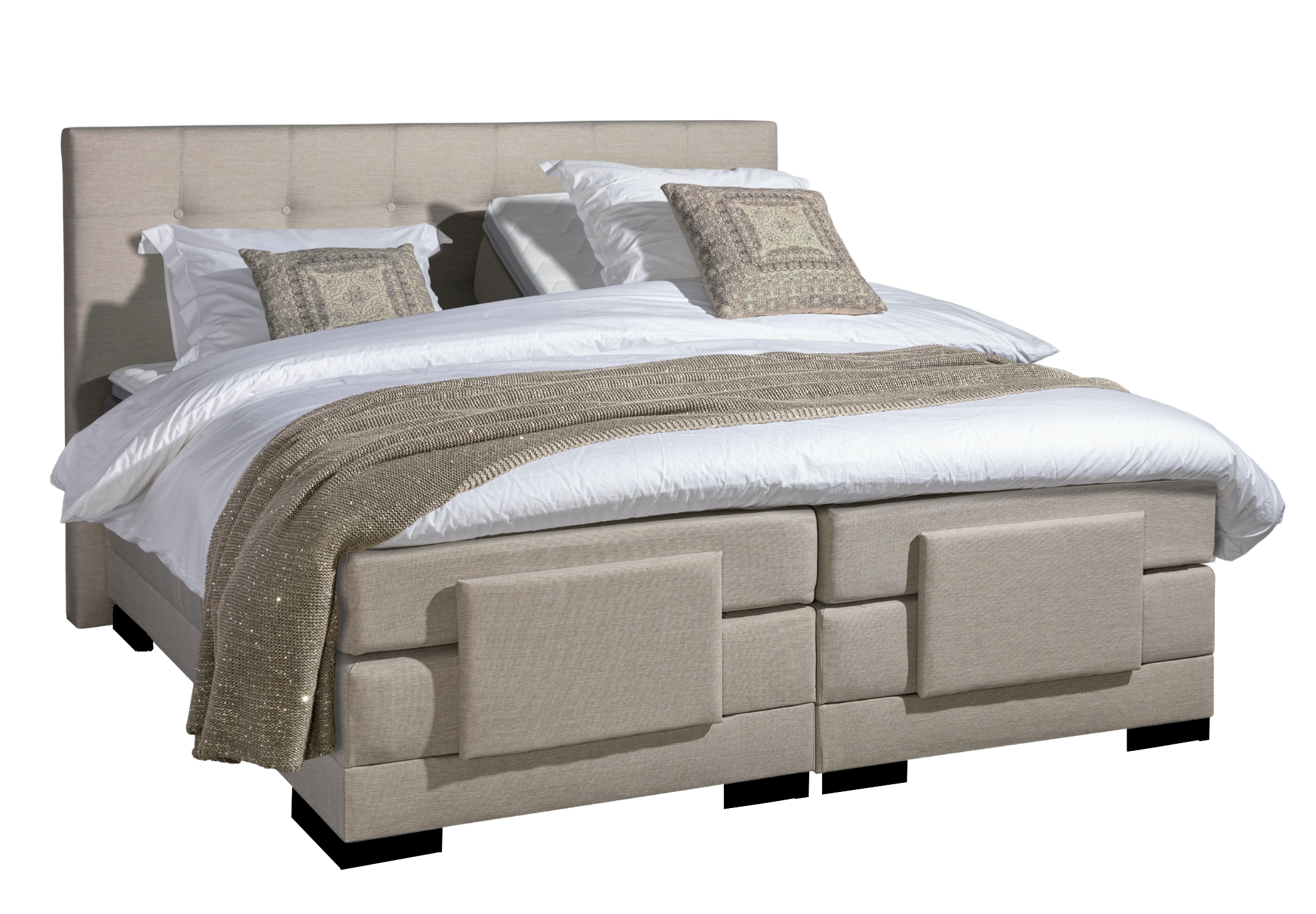 MÃ¶rgenn Elektrische boxspring Doha Beige 180x200 inclusief montage
