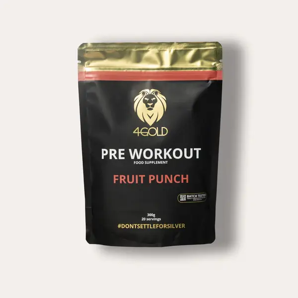 4GOLD Pre Workout Sportdrank Fruit Punch 300 gram