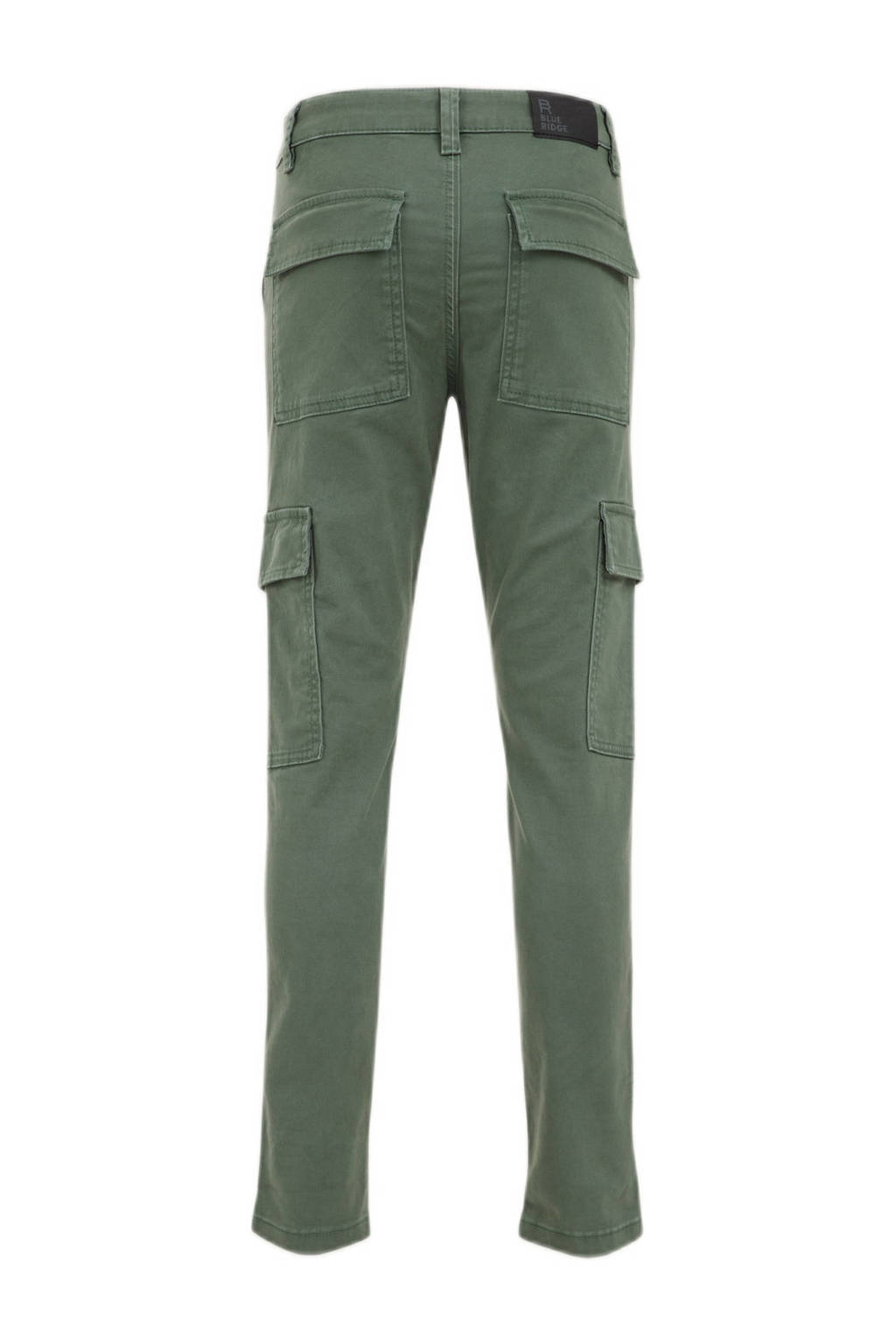 WE Fashion slim fit cargobroek olijfgroen