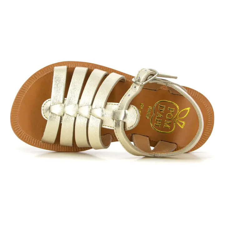 Pom d'Api Sandales Plagette Strap | Champagne