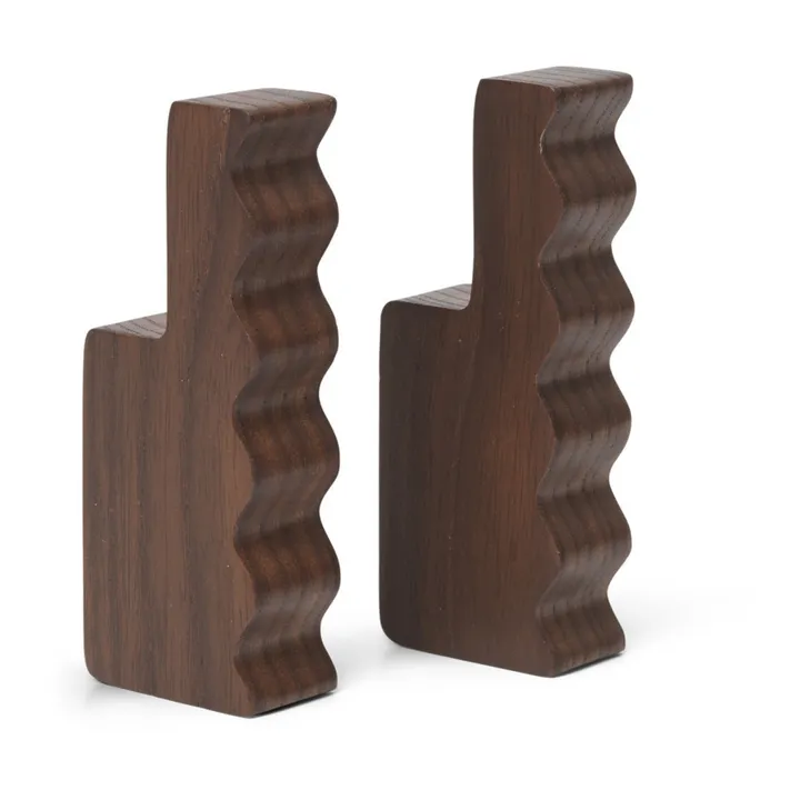 Ferm Living Patères Unda - Set de 2 | Marron