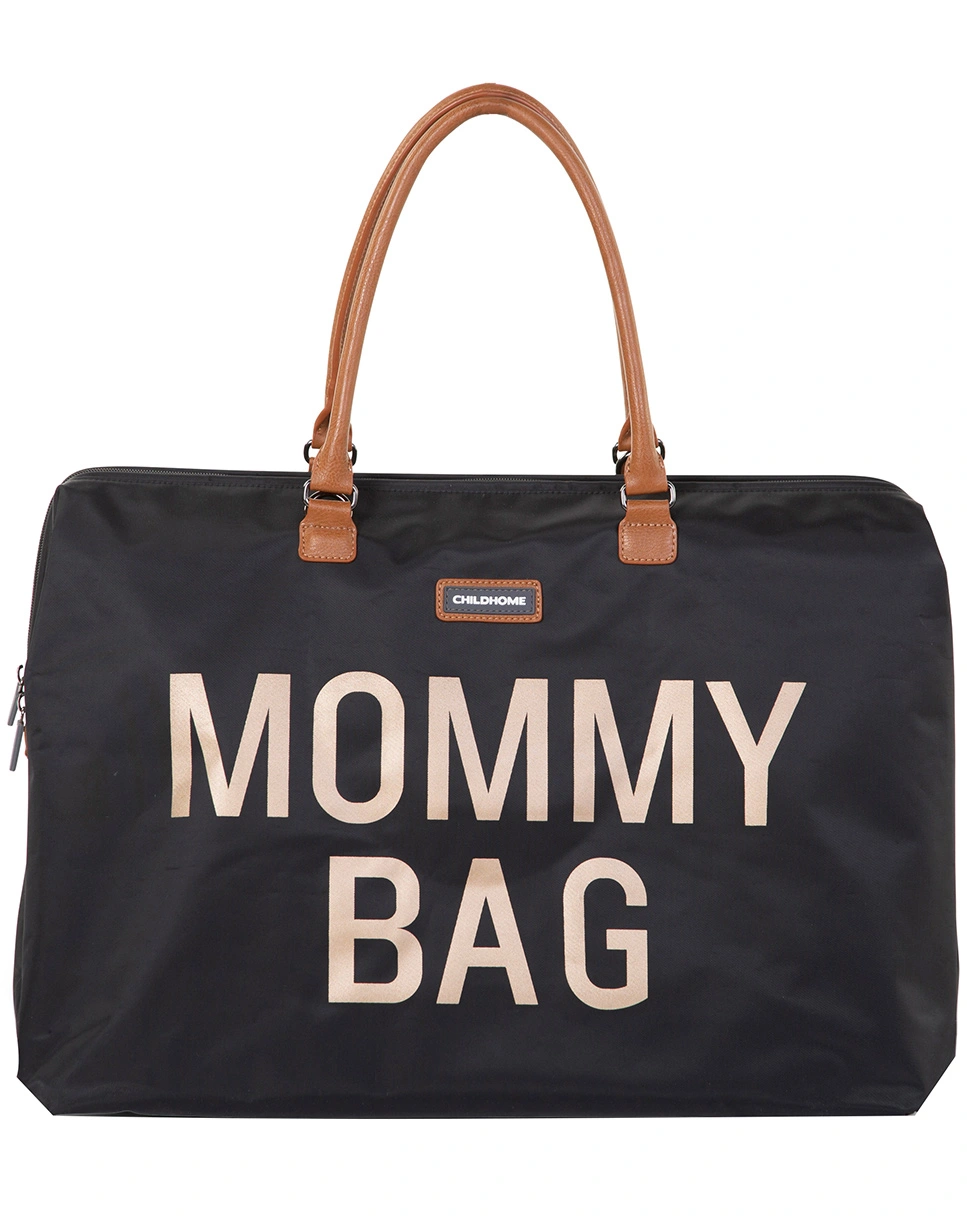 Wickeltasche MOMMY BAG (55x30x40) in schwarz/gold