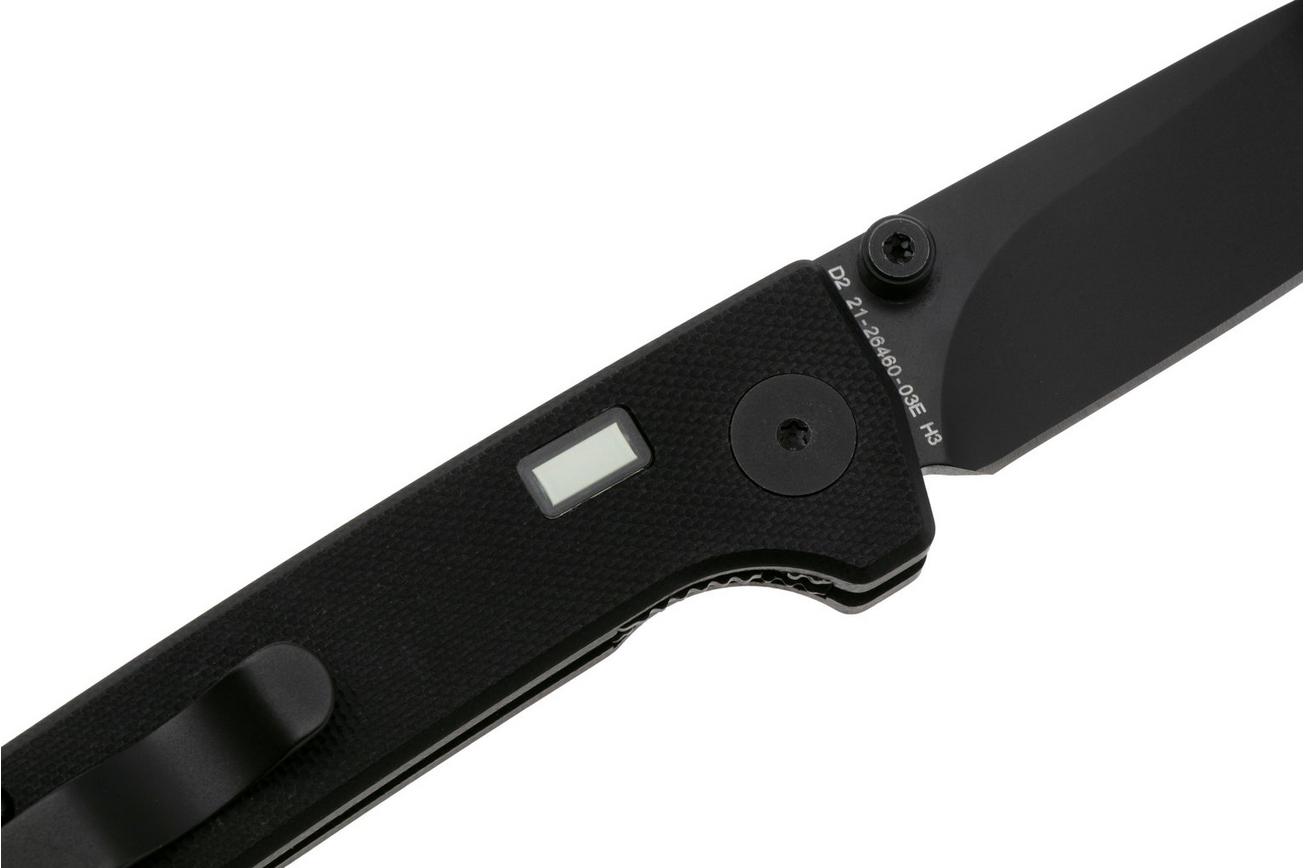 Glow Rhino Fermi FERMI-XG-RG, PVD D2, Black G10 Red Thumbstud, zakmes