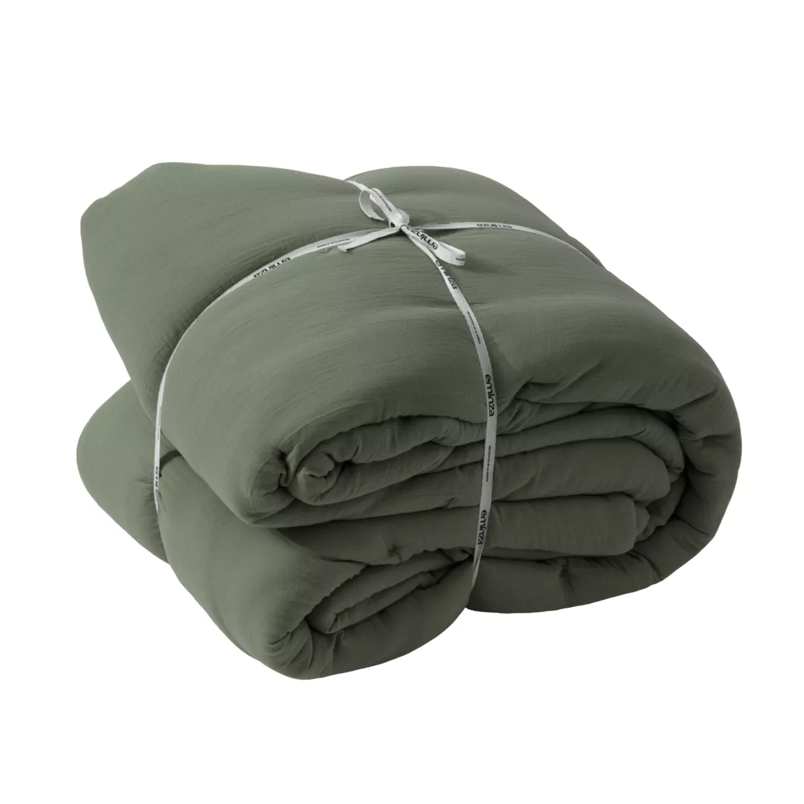 Couvre-lit matelassé gaze de coton (180 x 240 cm) Gaïa Vert romarin