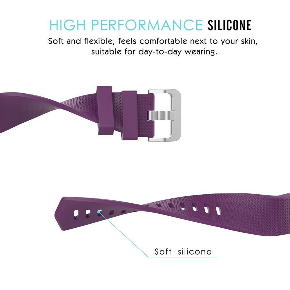Fitbit Charge 2 Sport Armband aus Silikon (ohne Fitbit Fitness Tracker) - Lila