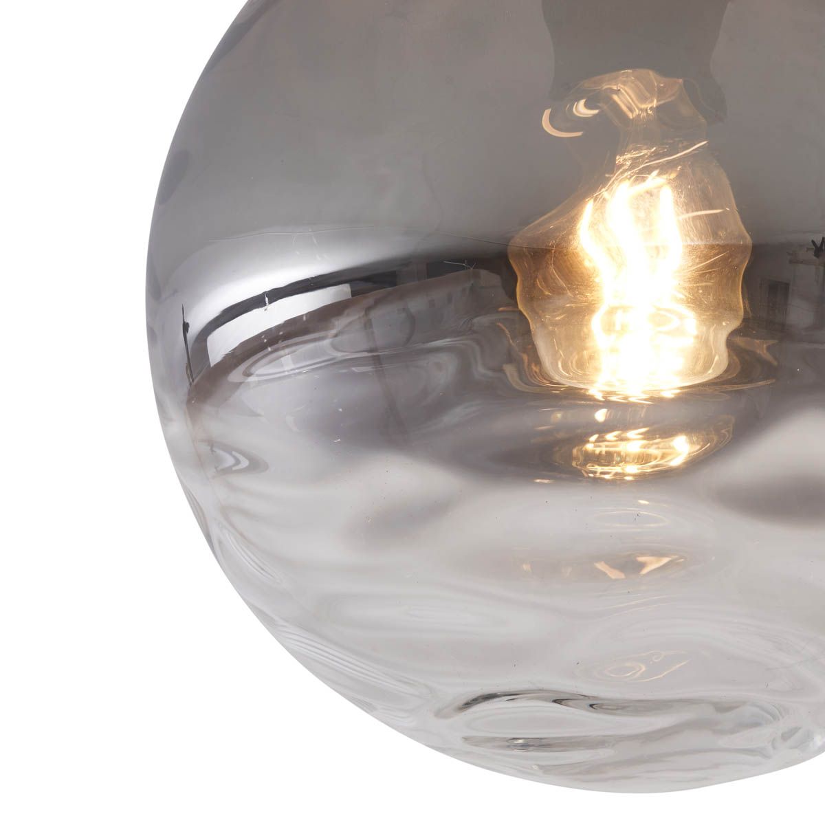 Design plafondlamp zwart met smoke fading glas - Pillon