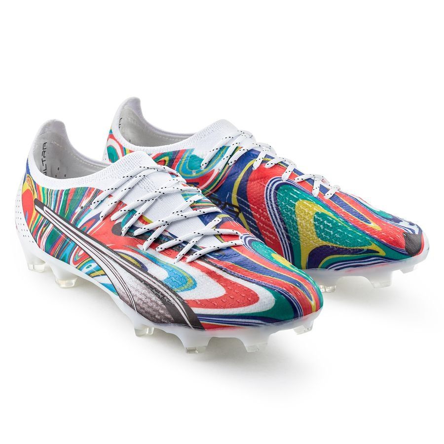 PUMA X Unisport Ultra Ultimate FG/AG Flags of the World - Blanc/Noir/Rouge/Vert ÉDITION LIMITÉE
