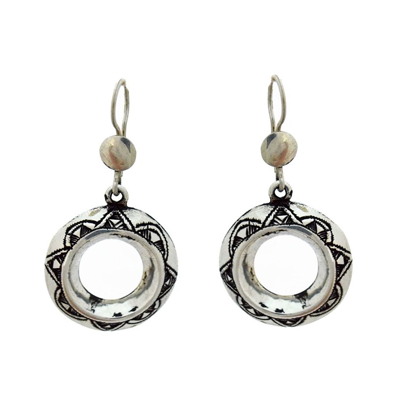 Boucle d'oreilles touareg argent ronde
