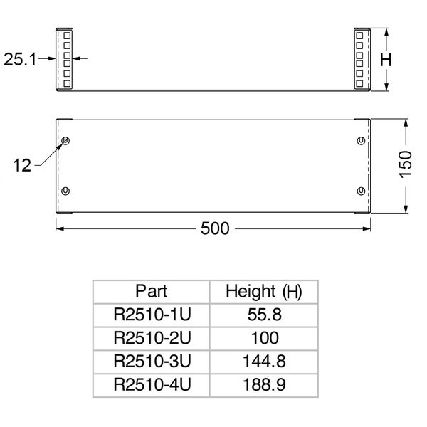 Penn Elcom R2510-1U kast voor tafel of wandmontage 1U