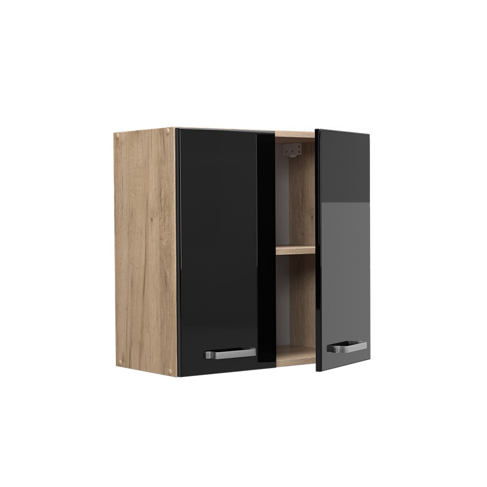 Vicco Hängeschrank Küchenschrank R-Line Solid Eiche Schwarz 60 cm modern