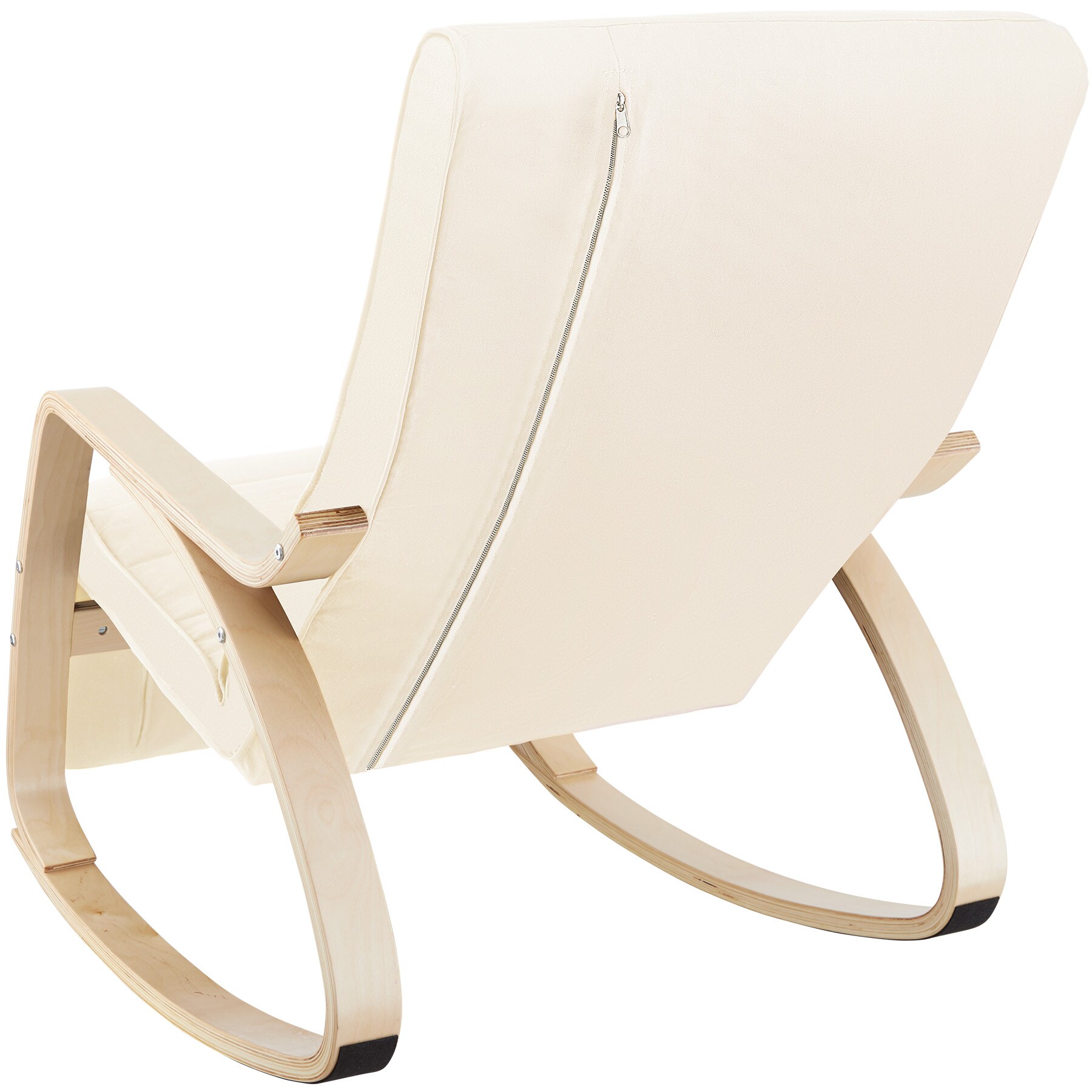tectake® Schaukelstuhl, mit Armlehnen, Gestell aus Birkenholz, 150 kg, 67 x 115 x 86 cm