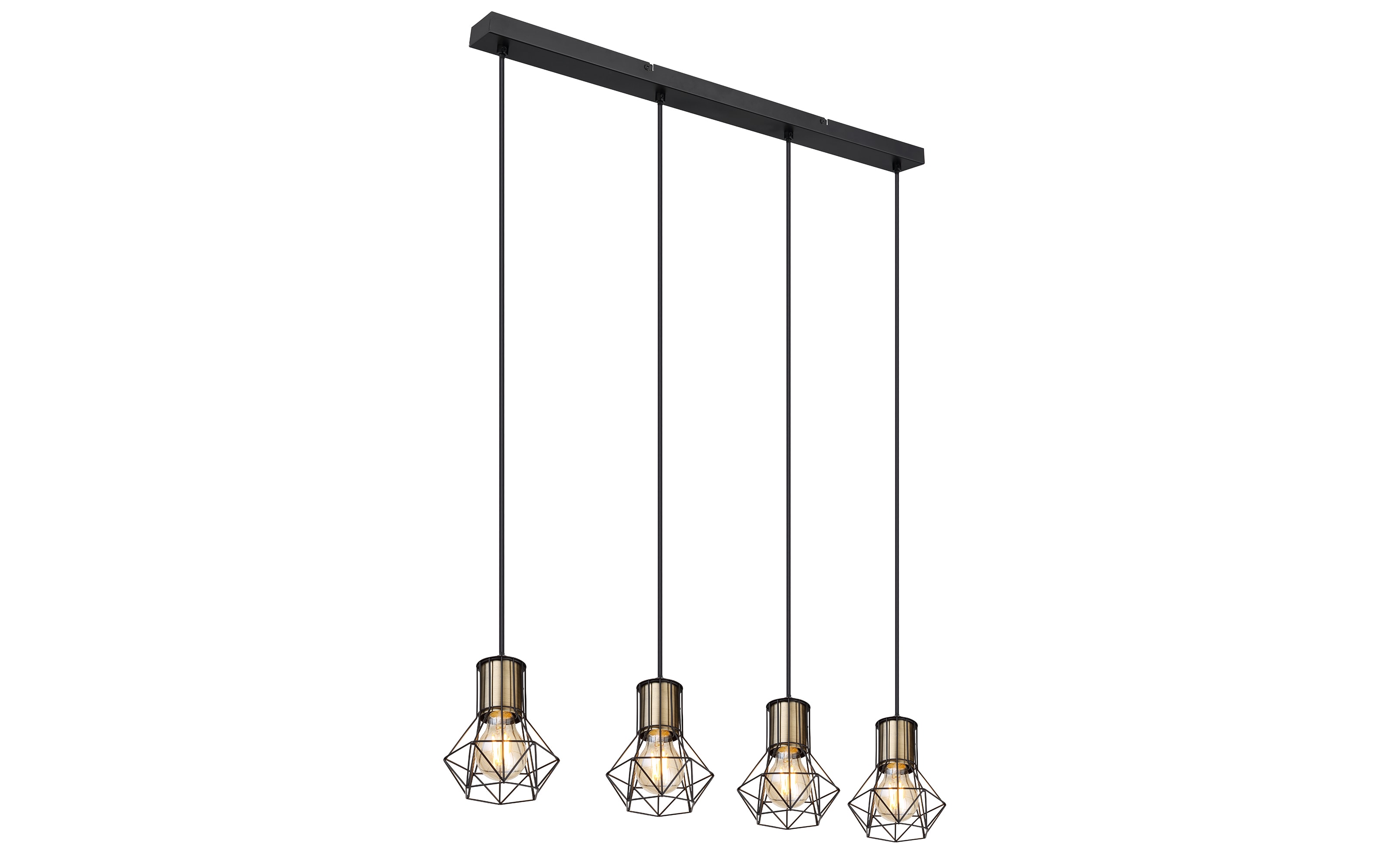 Pendelleuchte Priska, schwarz, 4-flammig, 72 cm