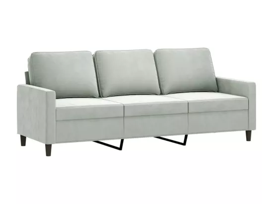 Ensemble de canapés 3 pcs avec coussins Gris clair Velours