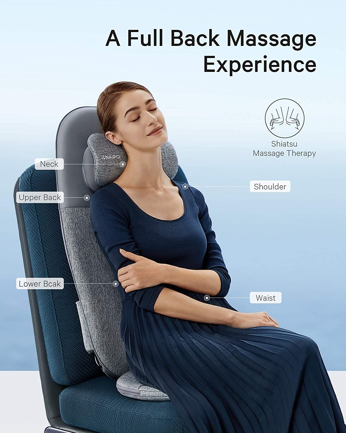 Die NAIPO oCuzen™Massagesitzauflage Rückenmassagegerät, Modernes Design