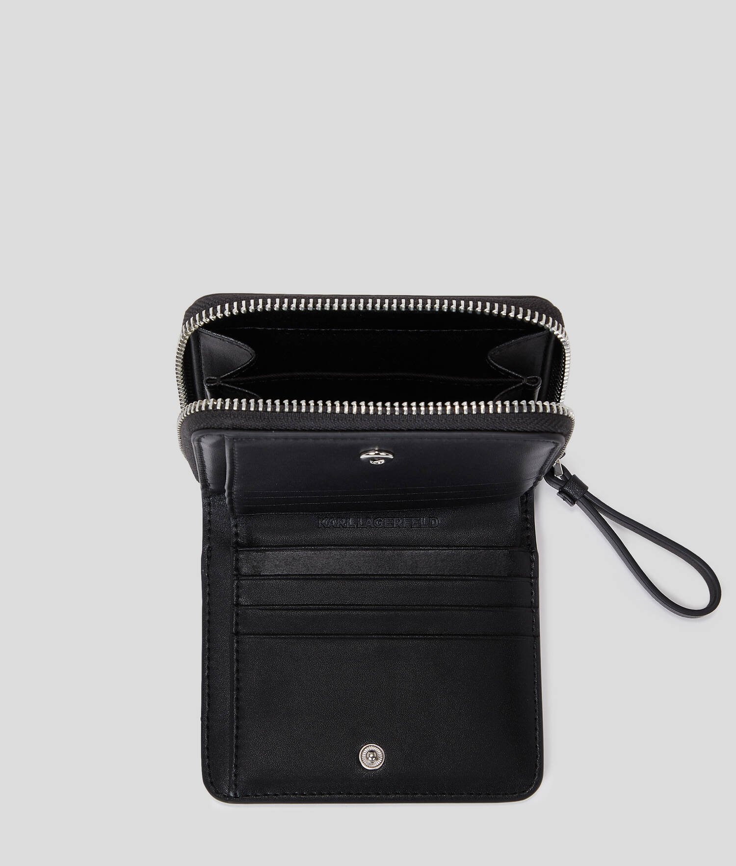 PORTEFEUILLE À DEUX VOLETS DE TAILLE MOYENNE K/CIRCLE - Noir