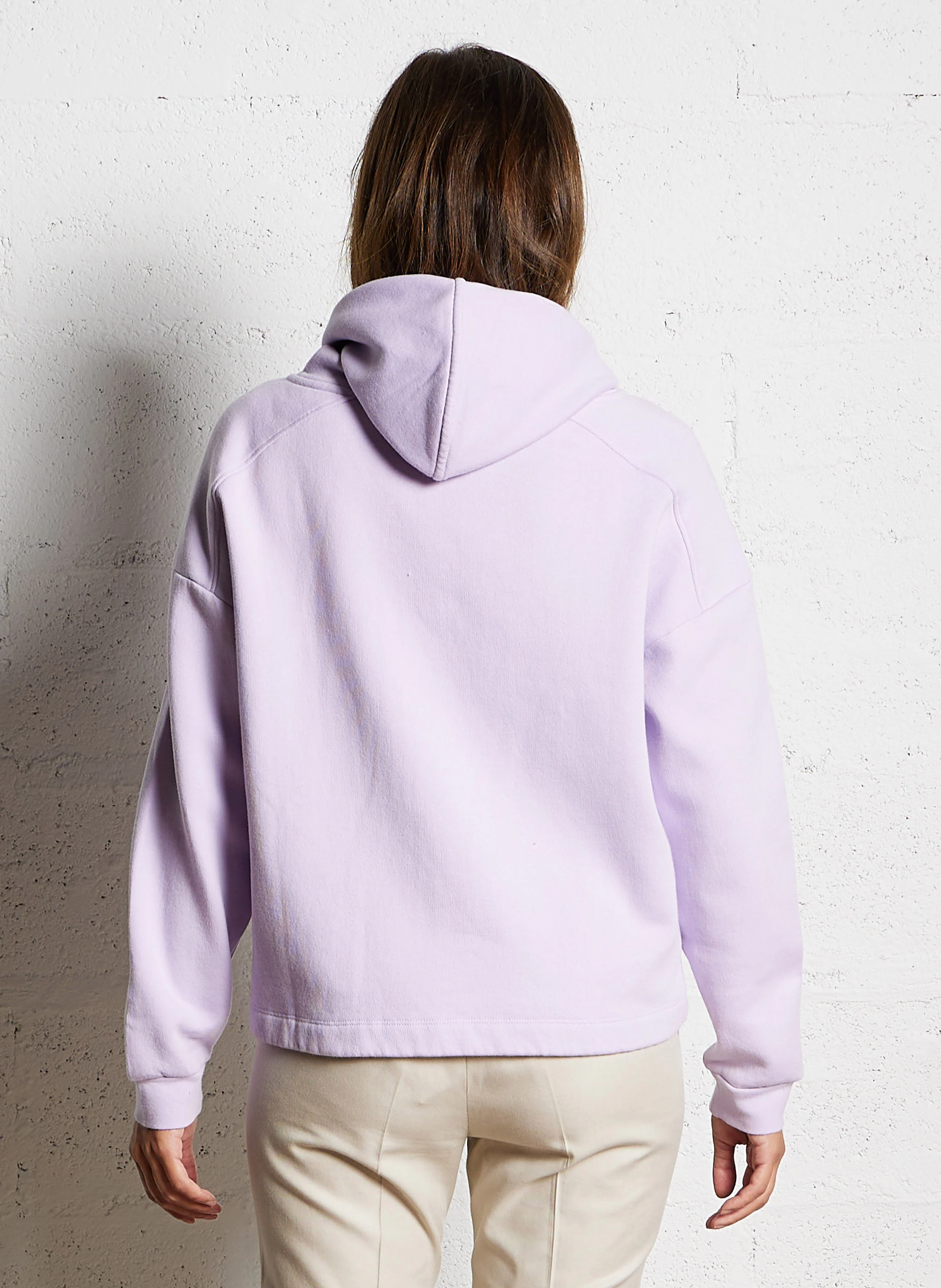 MAORI - Sweat à capuche droit en coton mélangé | Violet