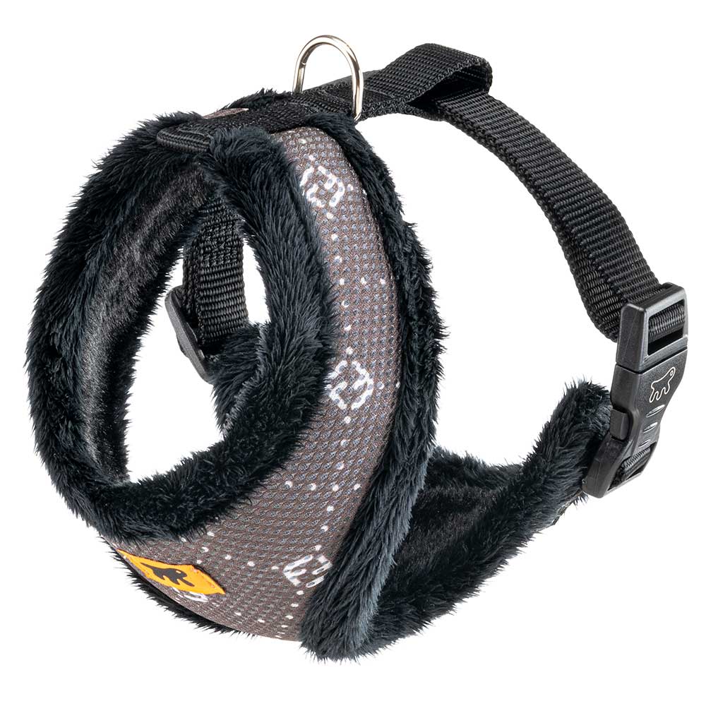 Harnais pour chiens nikita fur m, respirant, fourrure ecologique douce, sangle réglable, taupe