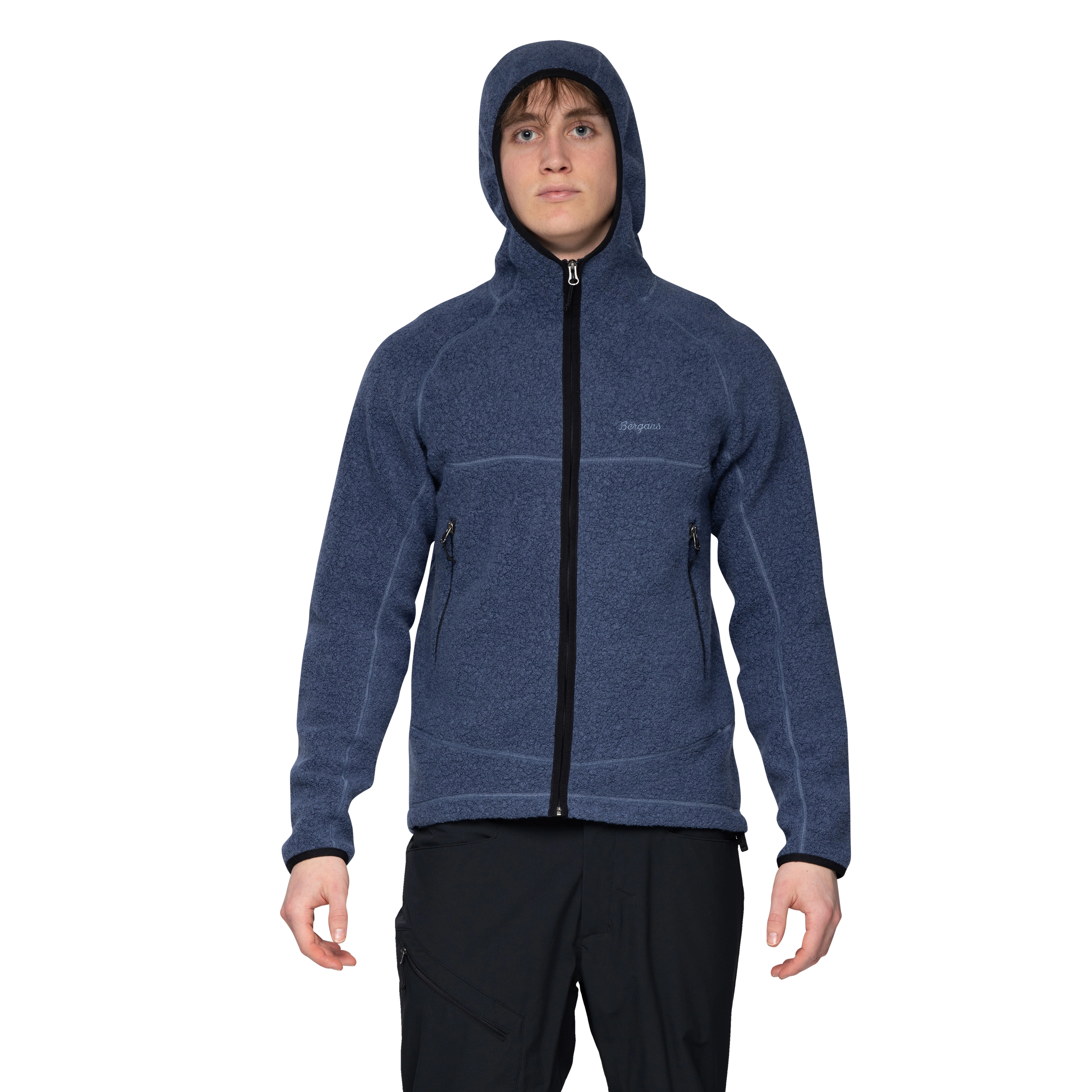Vaagaa Merino Terry Midlayer Hoodie Men Granite Blue