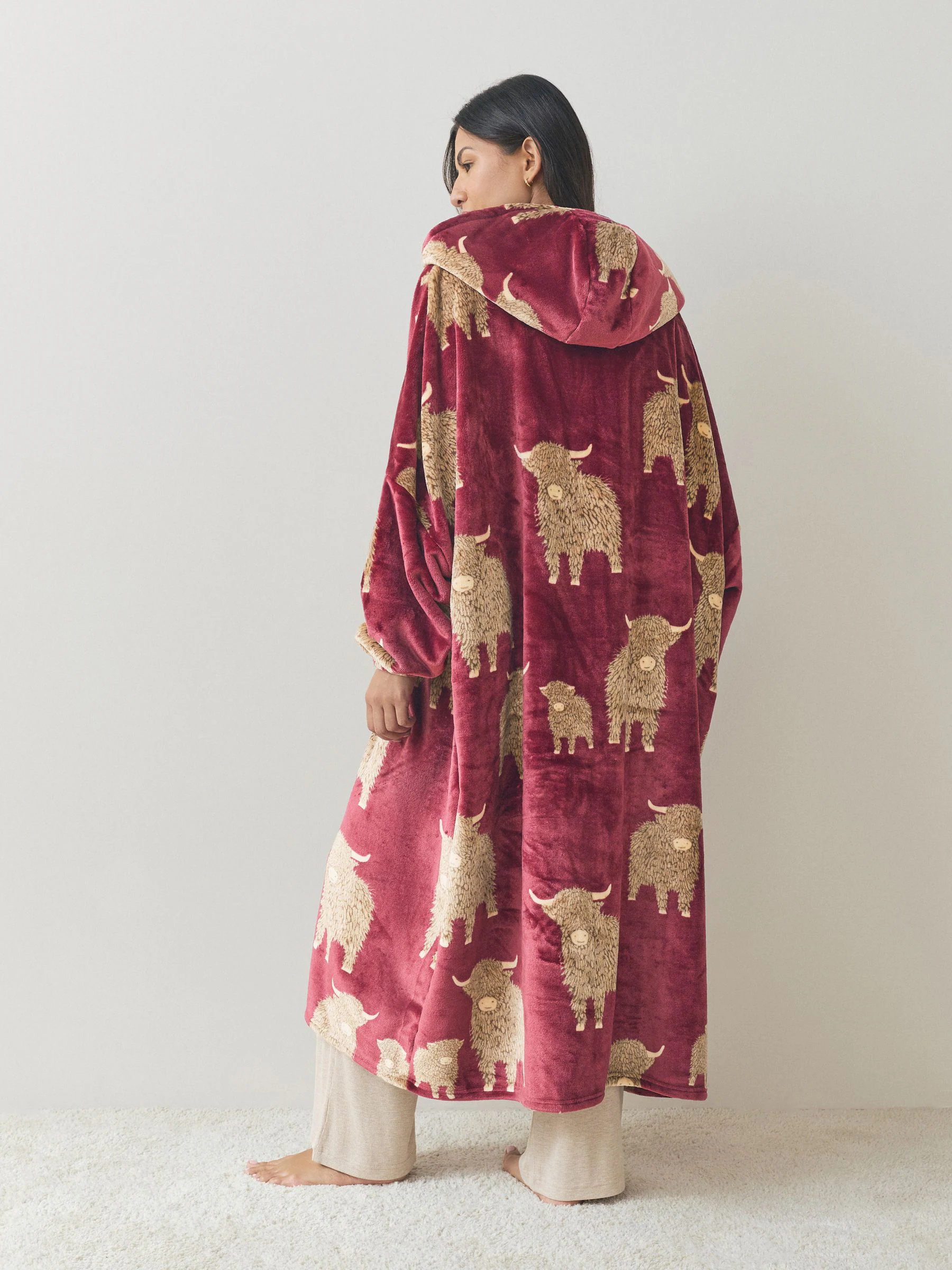 Bourgondisch rood Hamish The Highland Cow - Oversized dekenhoody