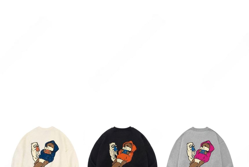 SeoulPop - Otter Print Loose-Fit Sweatshirt