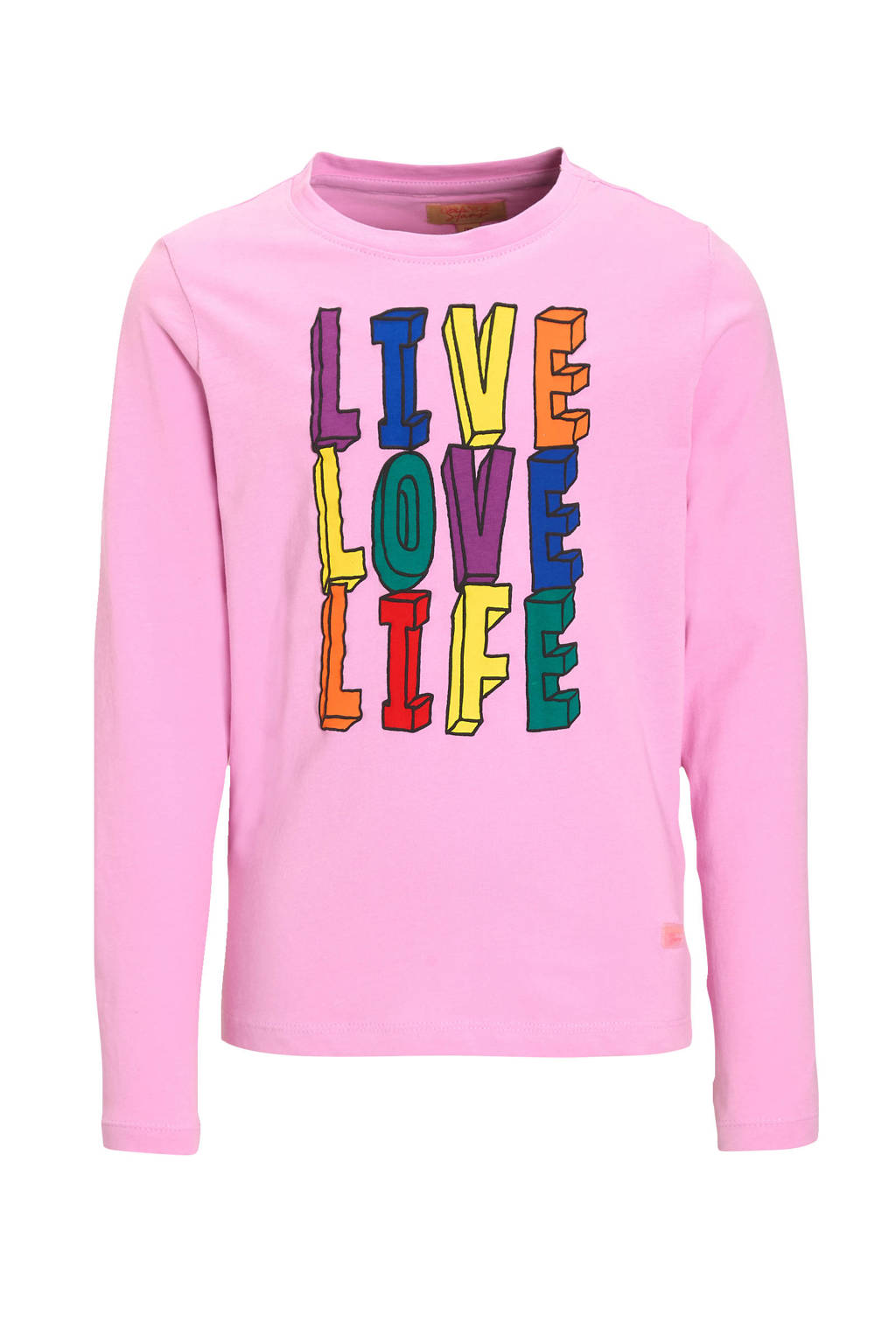 Orange Stars longsleeve Riana roze met print