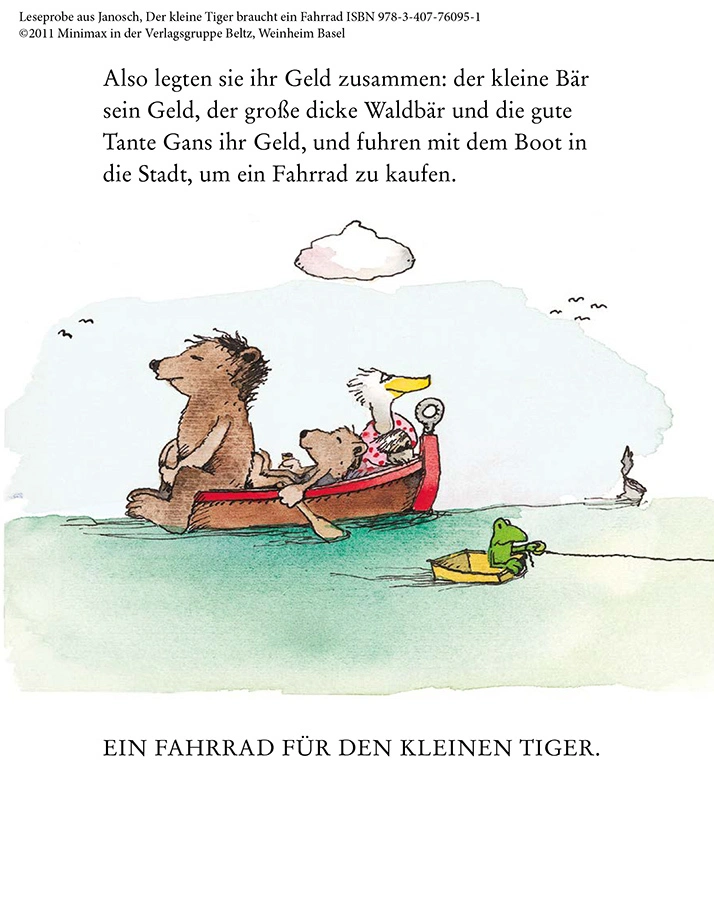 Der kleine Tiger braucht ein Fahrrad