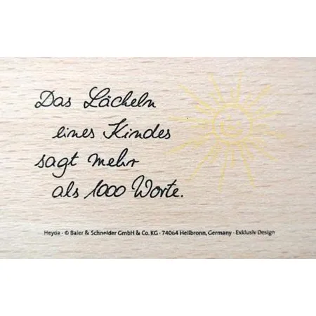 Heyda 4888601 - Poesiestempel Das Lächeln eines Kindes...