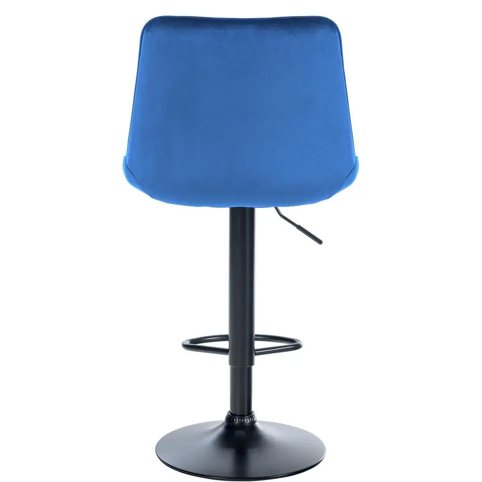 CLP Barkruk Toni zwart Frame - Fluweel - blauw