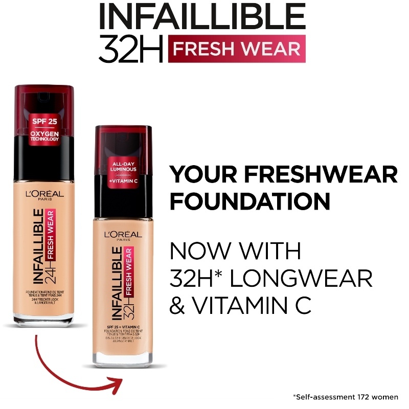 L'Oréal Paris Cosmetics Infaillible Fresh Wear 32H Liquid Foundation 30 ml - 20 Ivory