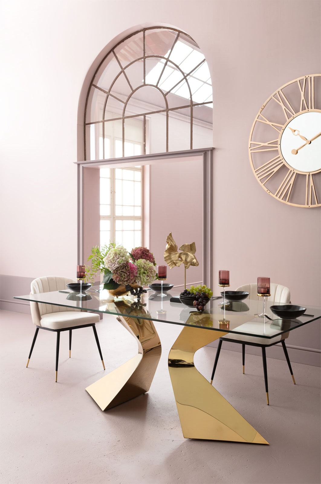 KARE DESIGN Esstisch GLORIA 100 x 200 cm goldfarbig