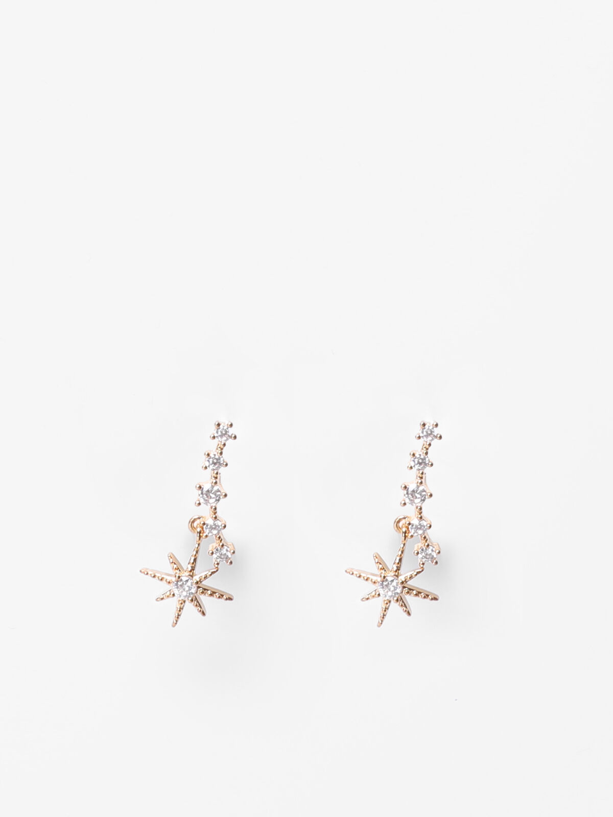 Boucles d'oreilles avec pendentif étoile à strass- Doré