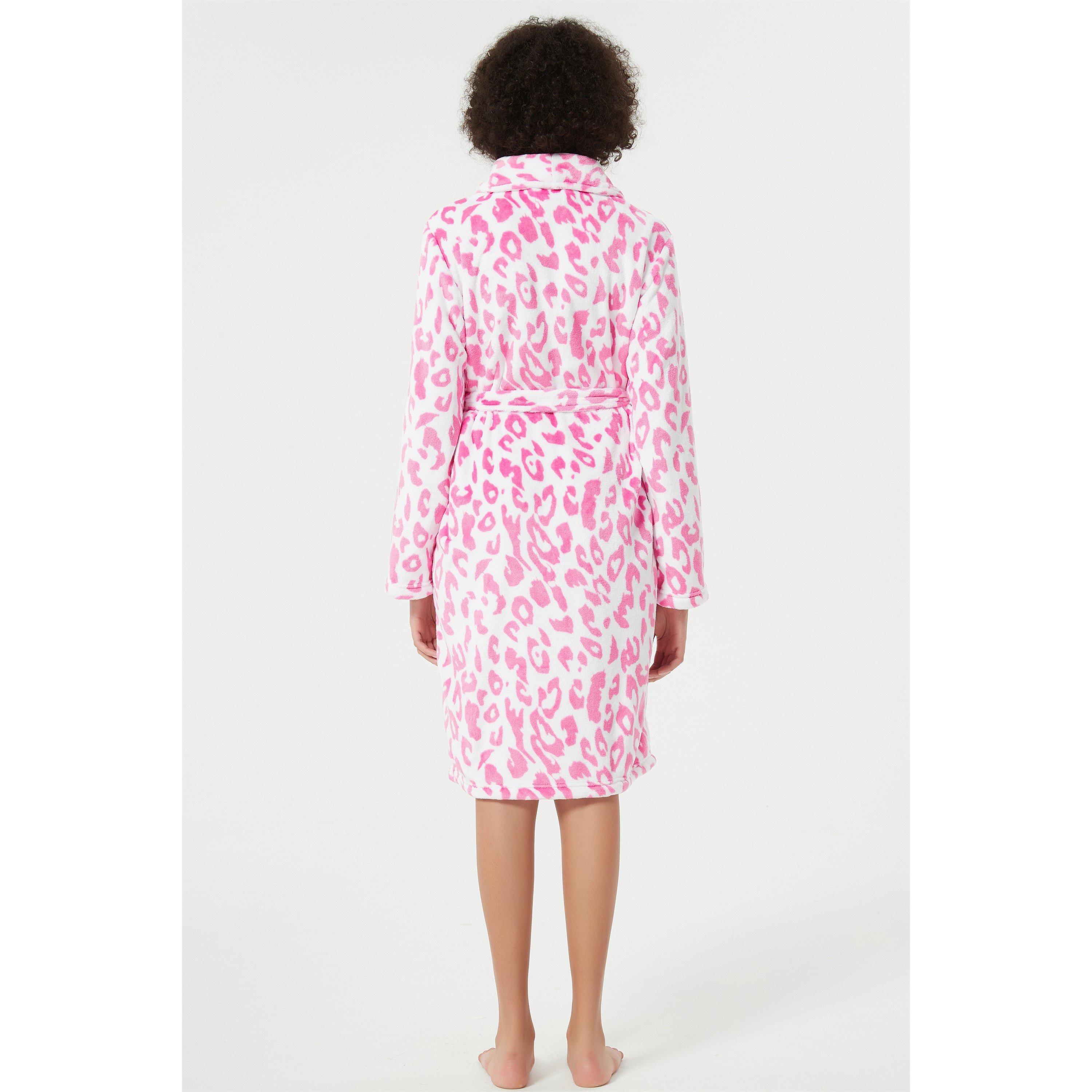 Linea Ladies Leopard Fleece Dressing Gown